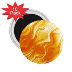 Gold Flames Pattern 2 25  Magnets (10 Pack)  by SpinnyChairDesigns