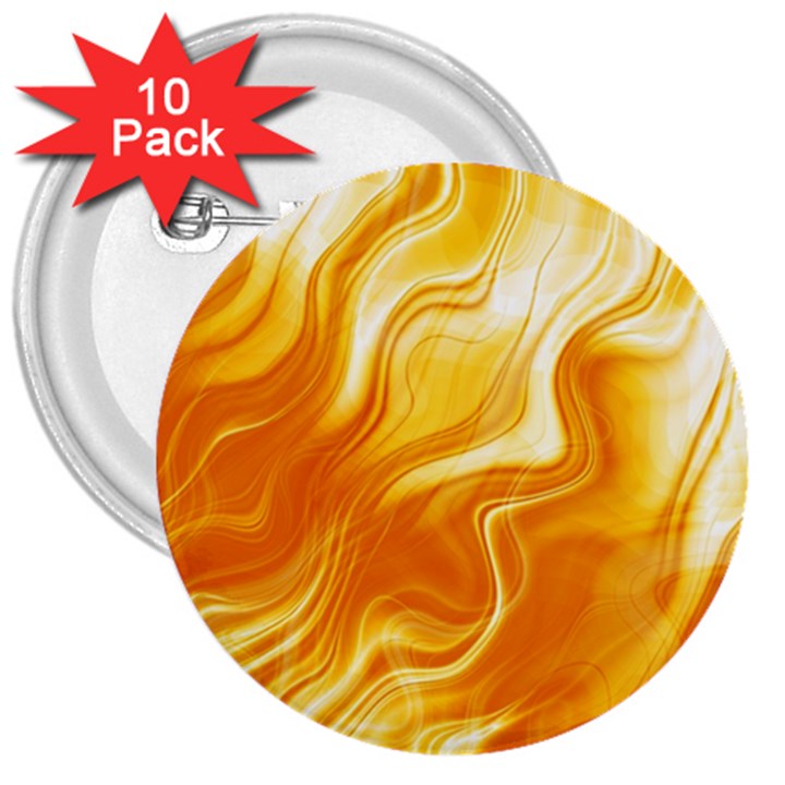 Gold Flames Pattern 3  Buttons (10 pack) 