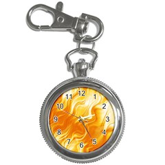 Gold Flames Pattern Key Chain Watches by SpinnyChairDesigns