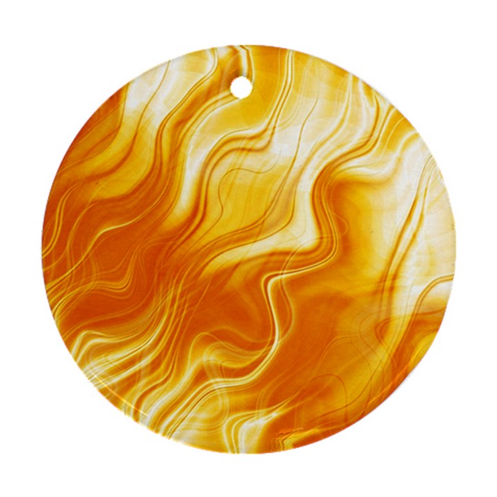 Gold Flames Pattern Round Ornament (Two Sides)