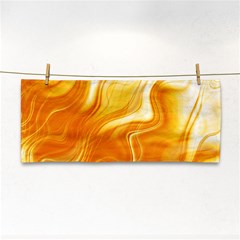 Gold Flames Pattern Hand Towel by SpinnyChairDesigns