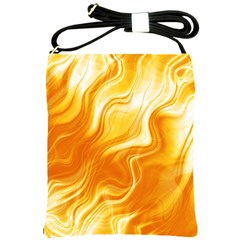 Gold Flames Pattern Shoulder Sling Bag by SpinnyChairDesigns