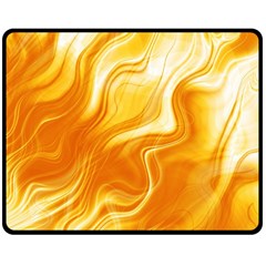 Gold Flames Pattern Fleece Blanket (medium)  by SpinnyChairDesigns