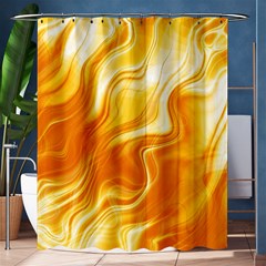 Gold Flames Pattern Shower Curtain 60  X 72  (medium)  by SpinnyChairDesigns