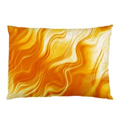 Gold Flames Pattern Pillow Case (two Sides) by SpinnyChairDesigns