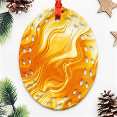 Gold Flames Pattern Ornament (oval Filigree)