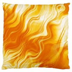 Gold Flames Pattern Large Cushion Case (one Side) by SpinnyChairDesigns