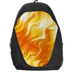 Gold Flames Pattern Backpack Bag by SpinnyChairDesigns