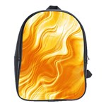 Gold Flames Pattern School Bag (XL) Front