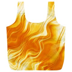 Gold Flames Pattern Full Print Recycle Bag (xl) by SpinnyChairDesigns