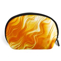 Gold Flames Pattern Accessory Pouch (large) by SpinnyChairDesigns