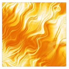 Gold Flames Pattern Large Satin Scarf (square) by SpinnyChairDesigns