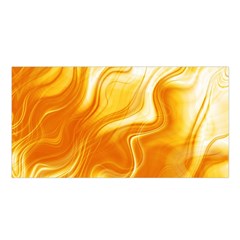 Gold Flames Pattern Satin Shawl by SpinnyChairDesigns