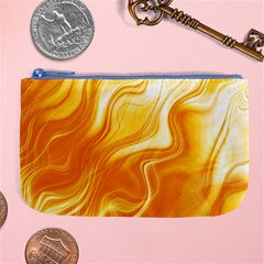 Gold Flames Pattern Large Coin Purse by SpinnyChairDesigns