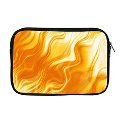 Gold Flames Pattern Apple Macbook Pro 17  Zipper Case by SpinnyChairDesigns