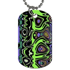 Green And Black Abstract Pattern Dog Tag (one Side) by SpinnyChairDesigns