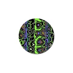 Green And Black Abstract Pattern Golf Ball Marker (4 Pack) by SpinnyChairDesigns