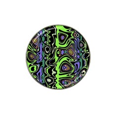 Green And Black Abstract Pattern Hat Clip Ball Marker by SpinnyChairDesigns