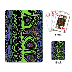 Green And Black Abstract Pattern Playing Cards Single Design (rectangle) by SpinnyChairDesigns