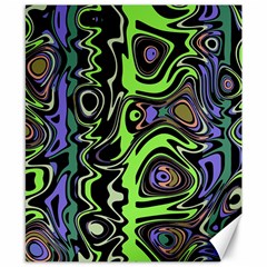 Green And Black Abstract Pattern Canvas 8  X 10  by SpinnyChairDesigns