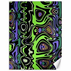 Green And Black Abstract Pattern Canvas 12  X 16  by SpinnyChairDesigns