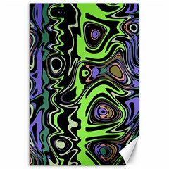 Green And Black Abstract Pattern Canvas 20  X 30  by SpinnyChairDesigns