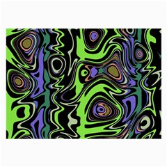 Green And Black Abstract Pattern Large Glasses Cloth (2 Sides) by SpinnyChairDesigns