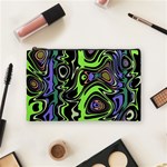 Green and Black Abstract Pattern Cosmetic Bag (Medium) Front