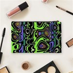 Green and Black Abstract Pattern Cosmetic Bag (Medium) Back