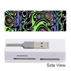 Green And Black Abstract Pattern Memory Card Reader (stick) by SpinnyChairDesigns