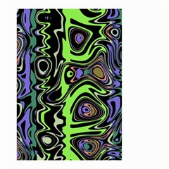 Green And Black Abstract Pattern Small Garden Flag (two Sides) by SpinnyChairDesigns