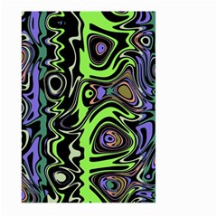 Green And Black Abstract Pattern Large Garden Flag (two Sides) by SpinnyChairDesigns