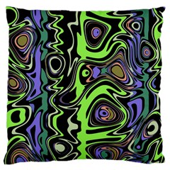 Green And Black Abstract Pattern Large Cushion Case (two Sides) by SpinnyChairDesigns