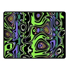 Green And Black Abstract Pattern Double Sided Fleece Blanket (small)  by SpinnyChairDesigns