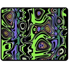 Green And Black Abstract Pattern Double Sided Fleece Blanket (medium)  by SpinnyChairDesigns