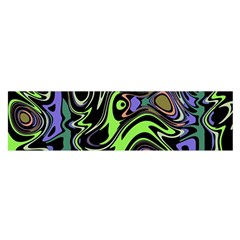 Green And Black Abstract Pattern Satin Scarf (oblong) by SpinnyChairDesigns