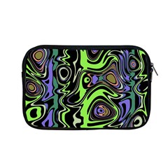 Green And Black Abstract Pattern Apple Macbook Pro 13  Zipper Case by SpinnyChairDesigns