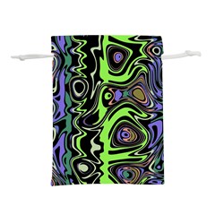 Green And Black Abstract Pattern Lightweight Drawstring Pouch (l) by SpinnyChairDesigns