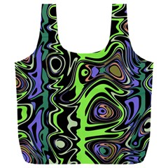 Green And Black Abstract Pattern Full Print Recycle Bag (xxxl)