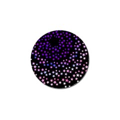 Purple Stars On Black Pattern Golf Ball Marker (4 Pack) by SpinnyChairDesigns