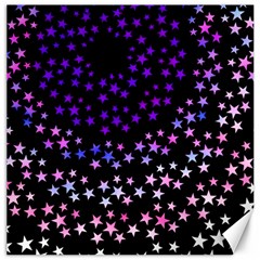 Purple Stars On Black Pattern Canvas 20  X 20  by SpinnyChairDesigns