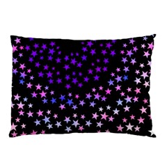 Purple Stars On Black Pattern Pillow Case