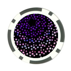 Purple Stars On Black Pattern Poker Chip Card Guard (10 Pack) by SpinnyChairDesigns