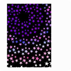 Purple Stars On Black Pattern Small Garden Flag (two Sides) by SpinnyChairDesigns