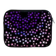 Purple Stars On Black Pattern Apple Ipad 2/3/4 Zipper Cases by SpinnyChairDesigns