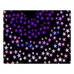 Purple Stars On Black Pattern Double Sided Flano Blanket (large)  by SpinnyChairDesigns