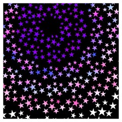 Purple Stars On Black Pattern Long Sheer Chiffon Scarf 