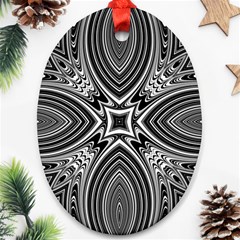 Black And White Intricate Pattern Ornament (oval) by SpinnyChairDesigns