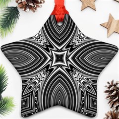 Black And White Intricate Pattern Ornament (star) by SpinnyChairDesigns