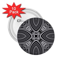 Black And White Intricate Pattern 2 25  Buttons (10 Pack)  by SpinnyChairDesigns